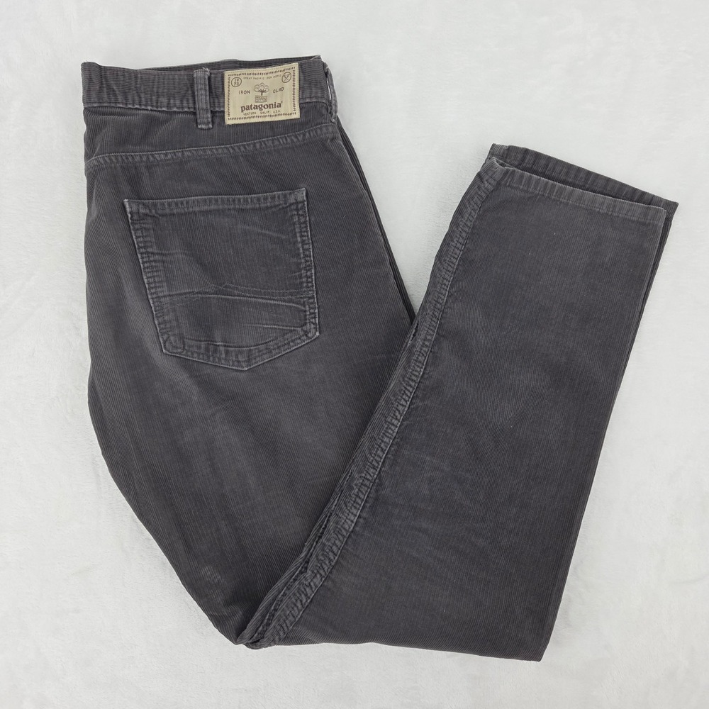 Patagonia Men's Straight Fit Cords 38x32 Iron Clad Straight Fit Organic Gray